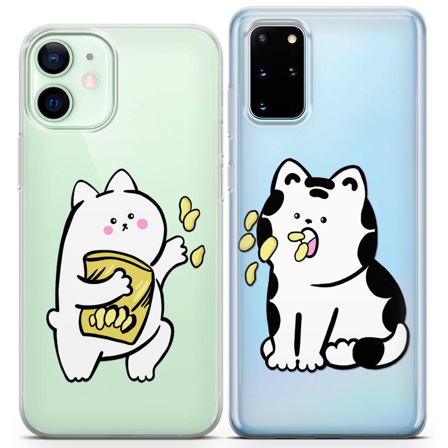 Cavka iPhone Couple Cases Eating Cats