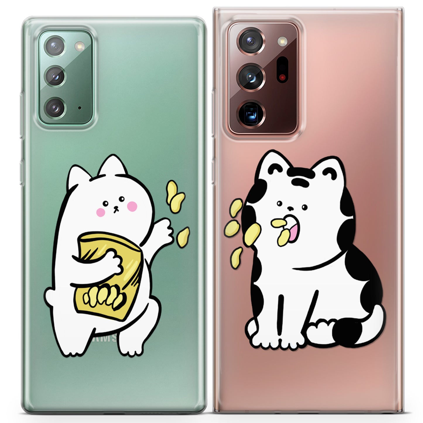 Cavka iPhone Couple Cases Eating Cats