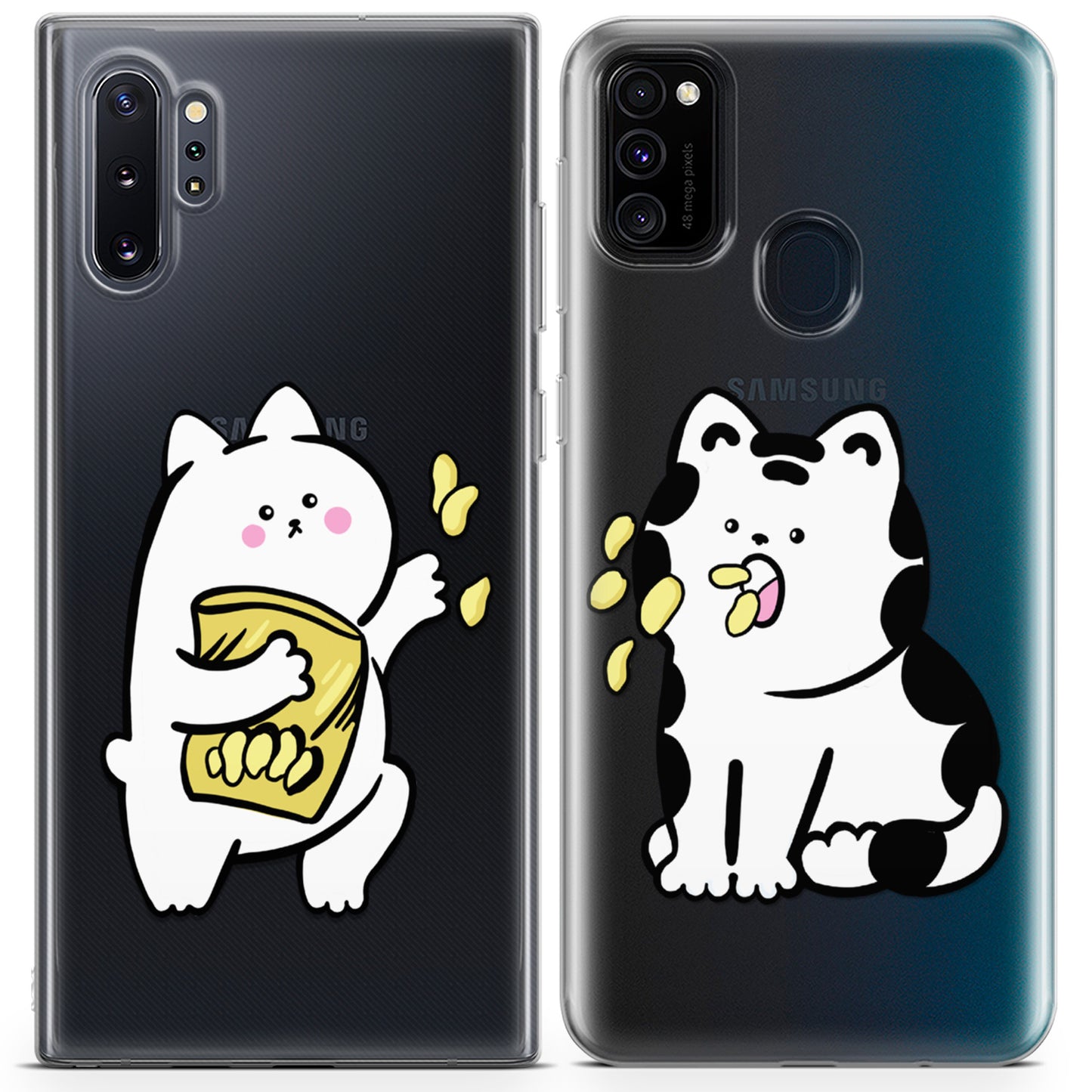 Cavka iPhone Couple Cases Eating Cats