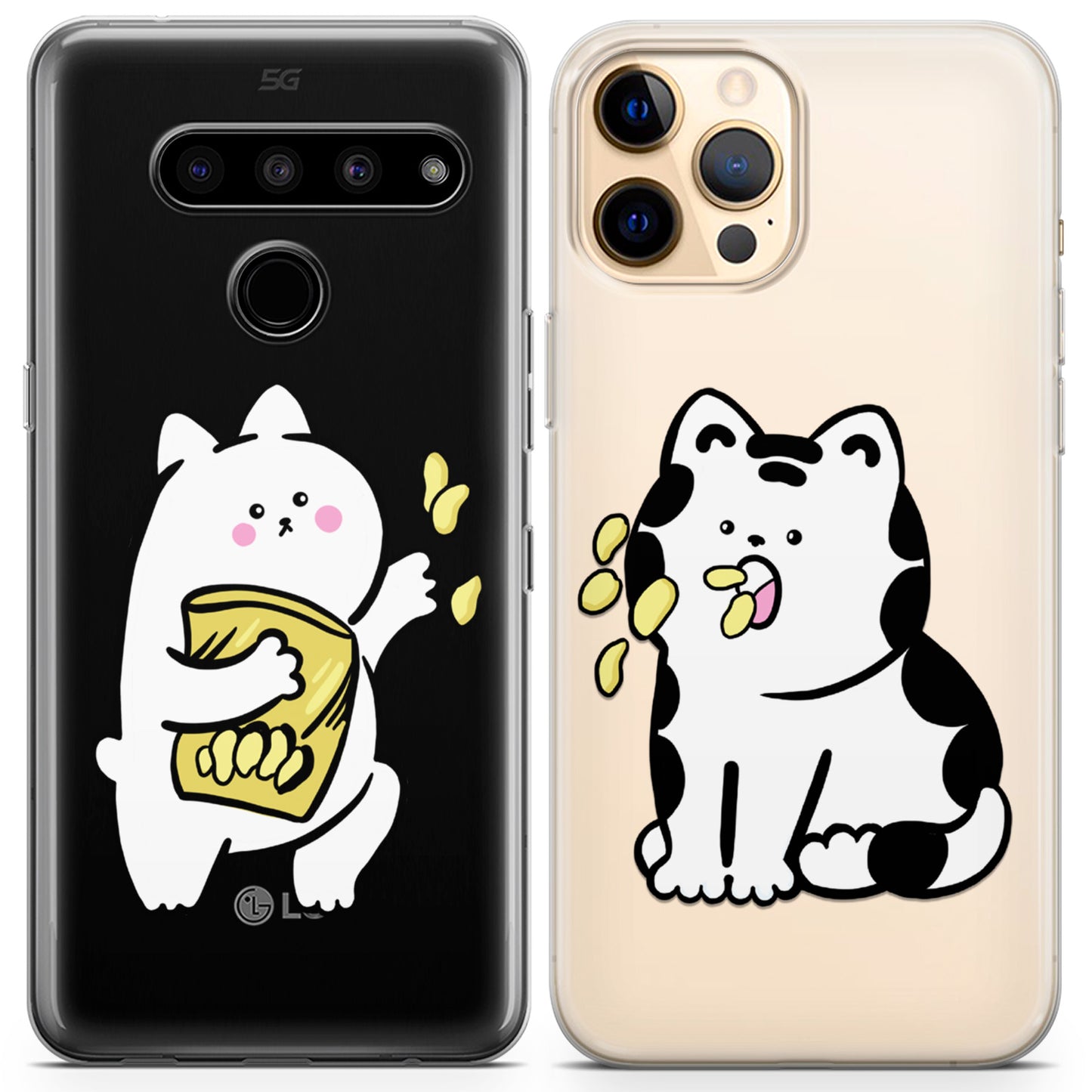 Cavka iPhone Couple Cases Eating Cats