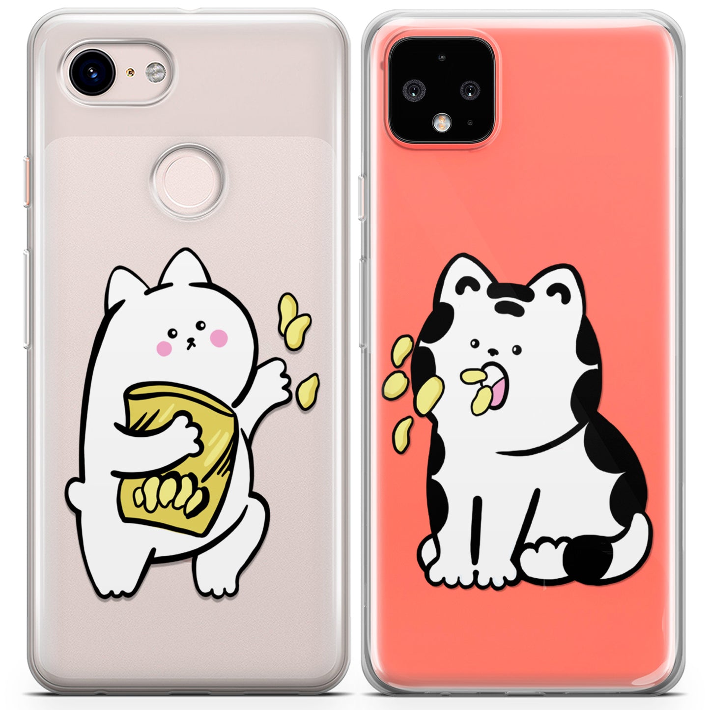 Cavka iPhone Couple Cases Eating Cats