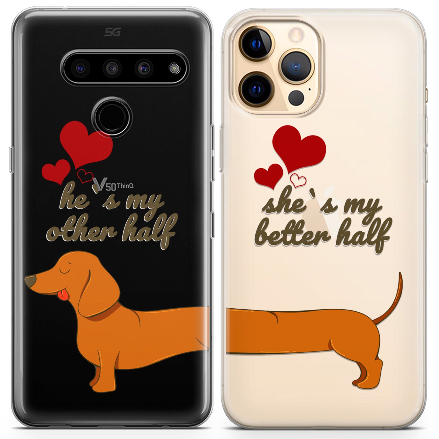 Cavka iPhone Couple Cases Long Dog