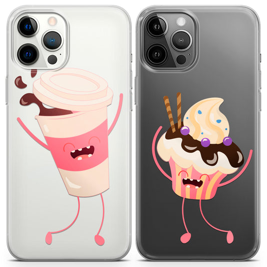 Cavka iPhone Couple Cases Coffee and Cupcake