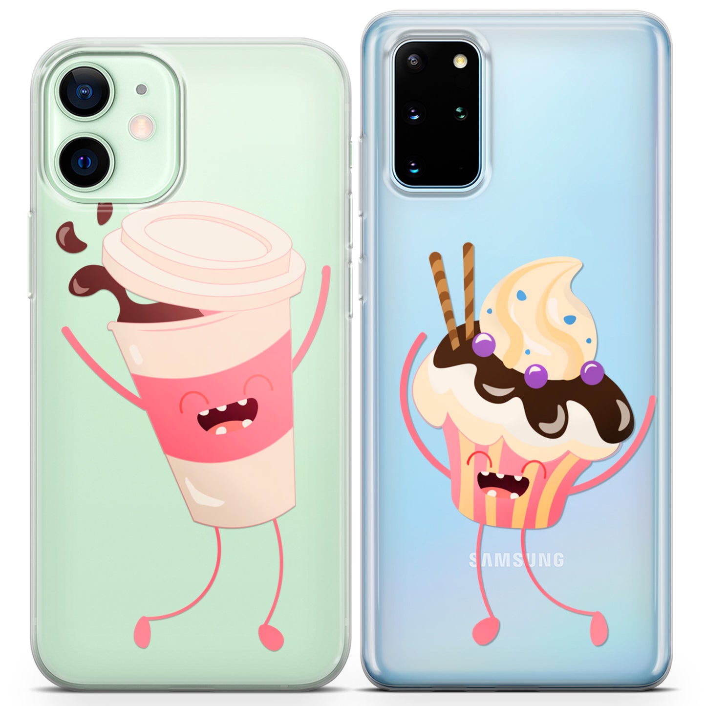 Cavka iPhone Couple Cases Coffee and Cupcake