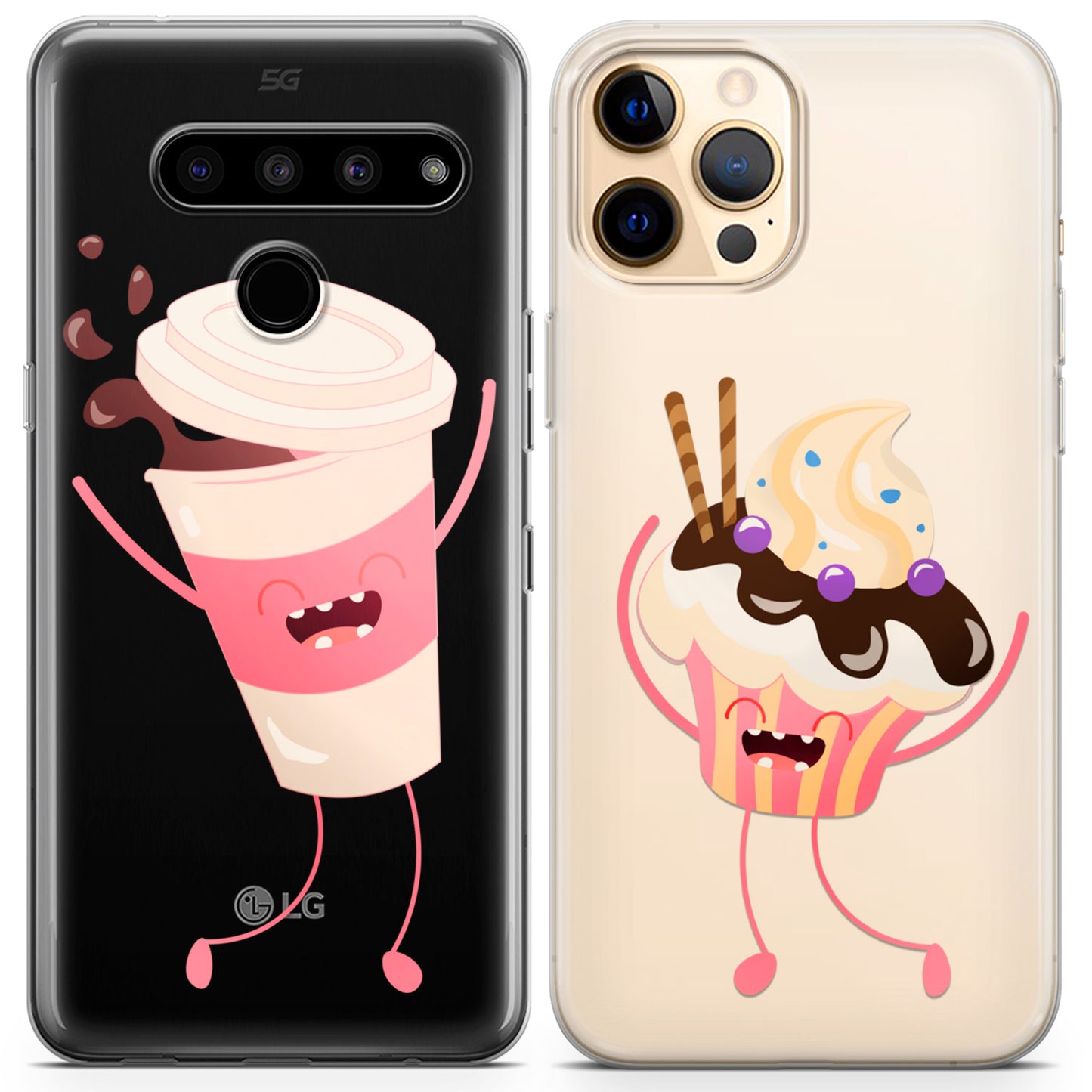 Cavka iPhone Couple Cases Coffee and Cupcake