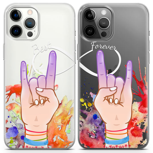 Cavka iPhone Couple Cases Rock n Roll Hands