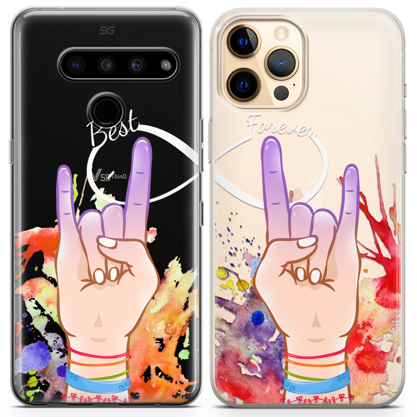 Cavka iPhone Couple Cases Rock n Roll Hands