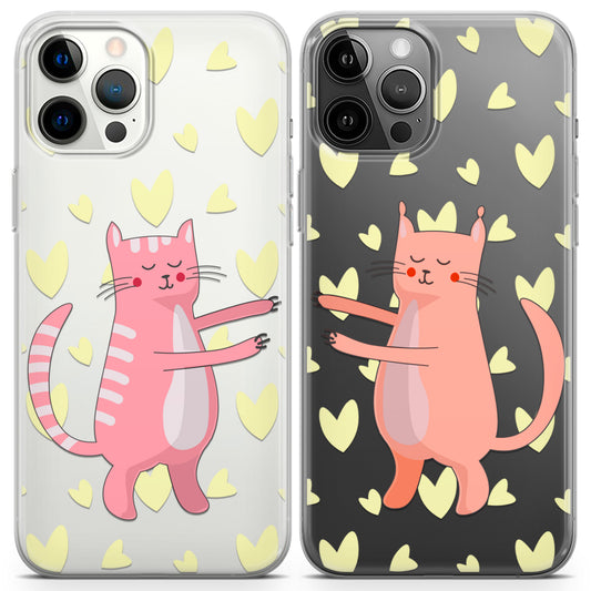 Cavka iPhone Couple Cases Hugging Cats