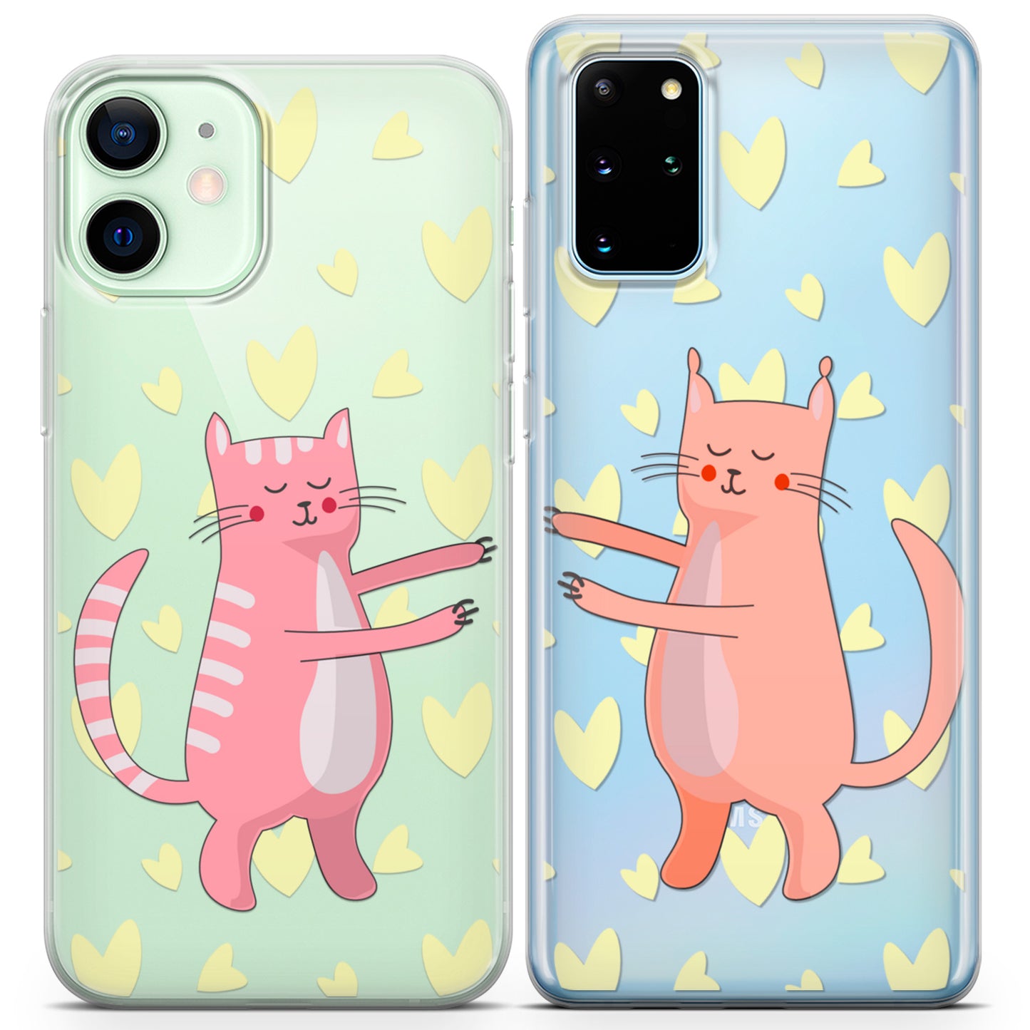 Cavka iPhone Couple Cases Hugging Cats