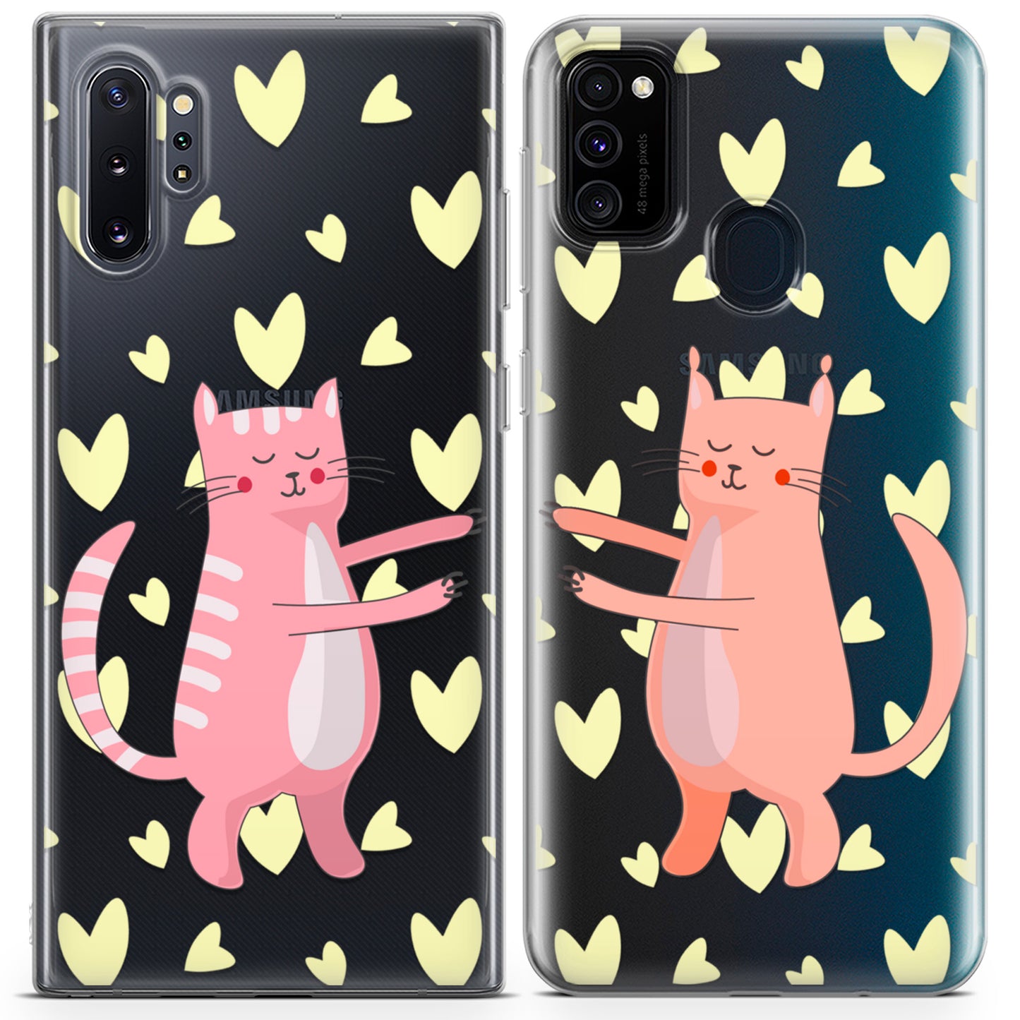 Cavka iPhone Couple Cases Hugging Cats