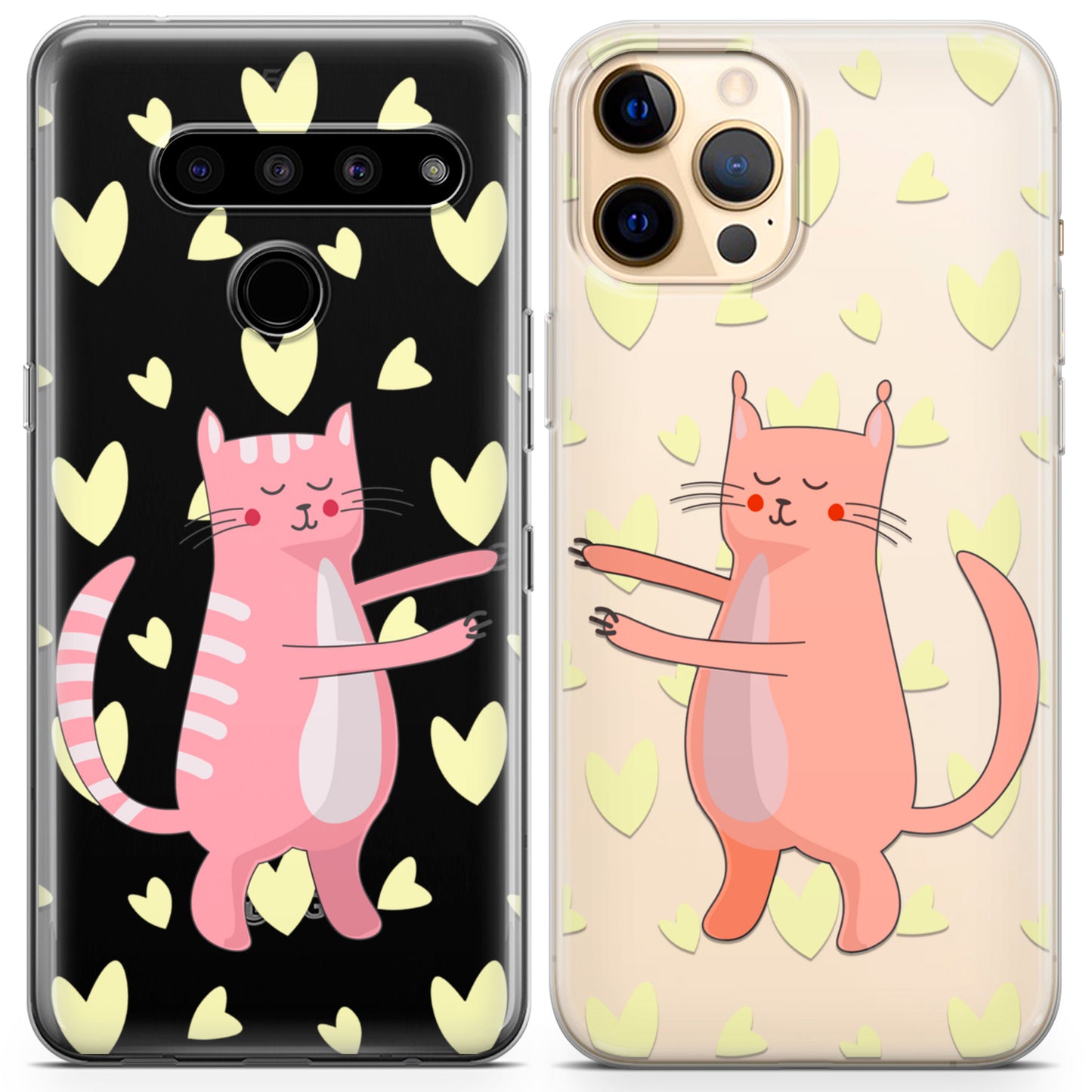 Cavka iPhone Couple Cases Hugging Cats