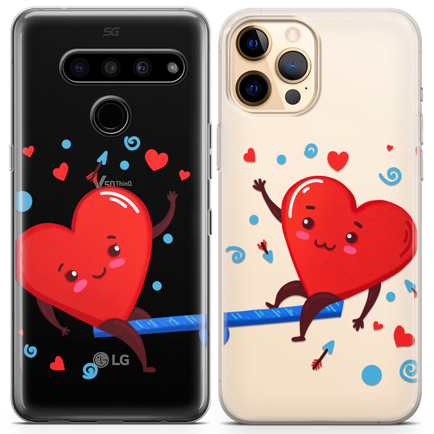 Cavka iPhone Couple Cases Swing Hearts