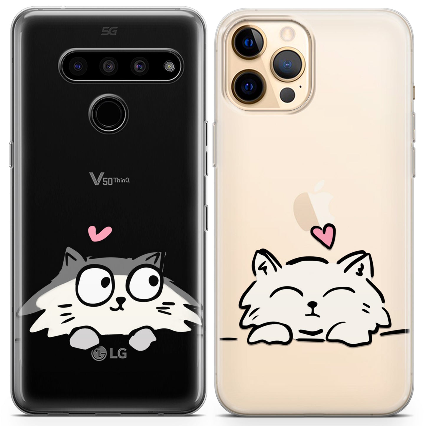 Cavka iPhone Couple Cases Funny Cats