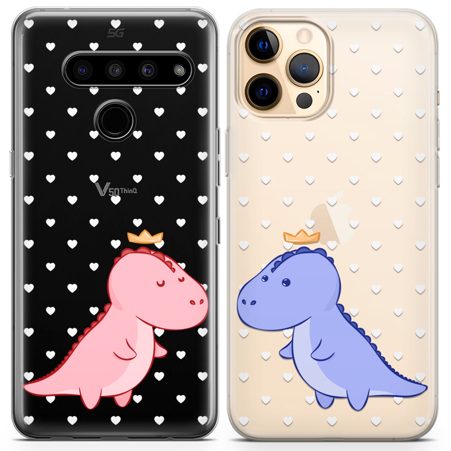 Cavka iPhone Couple Cases Cartoon Dinos