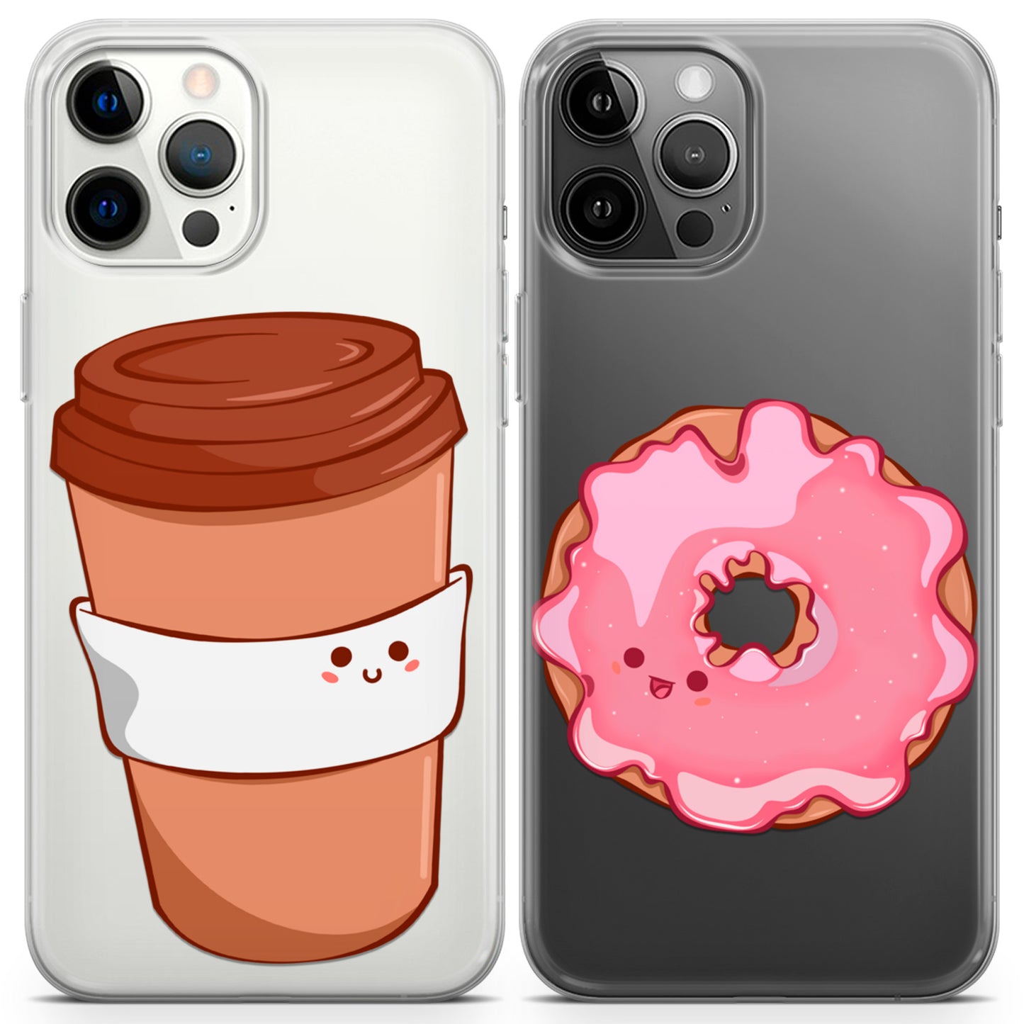 Cavka iPhone Couple Cases Coffee and Donut