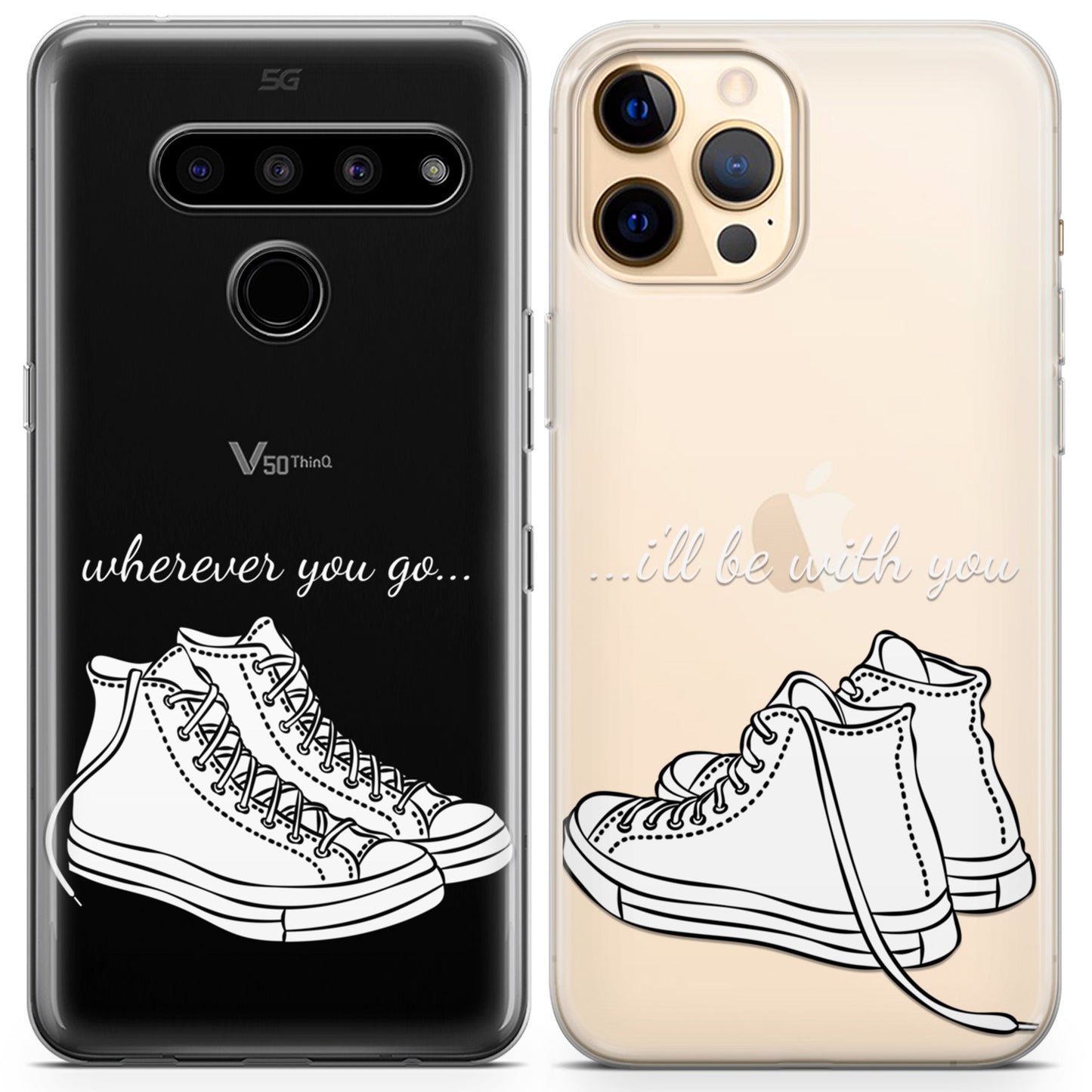 Cavka iPhone Couple Cases Wherever You Go I'll Be With You