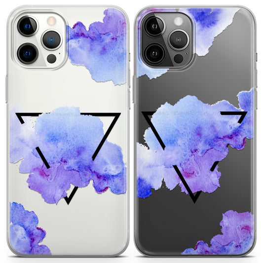 Cavka iPhone Couple Cases Abstract Triangles