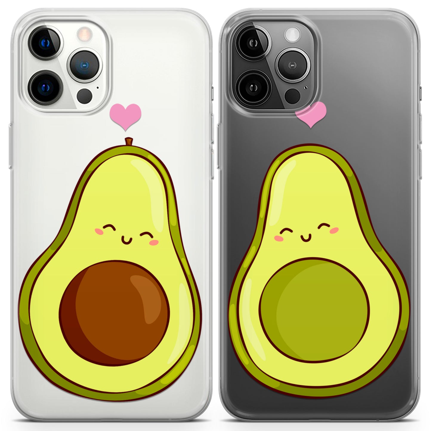 Cavka iPhone Couple Cases Kawaii Avocado Halves