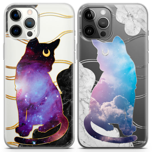 Cavka iPhone Couple Cases Moon Cats