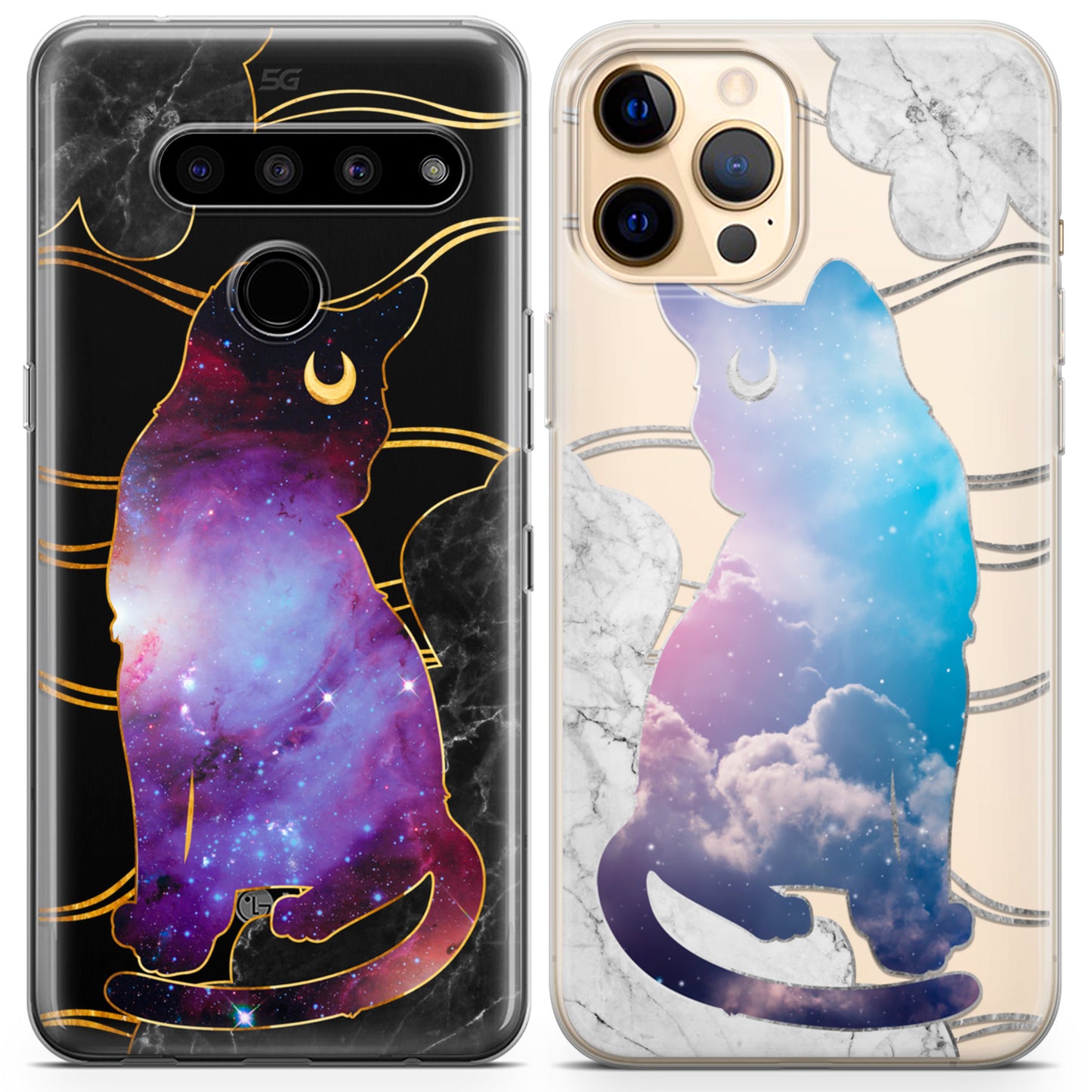 Cavka iPhone Couple Cases Moon Cats