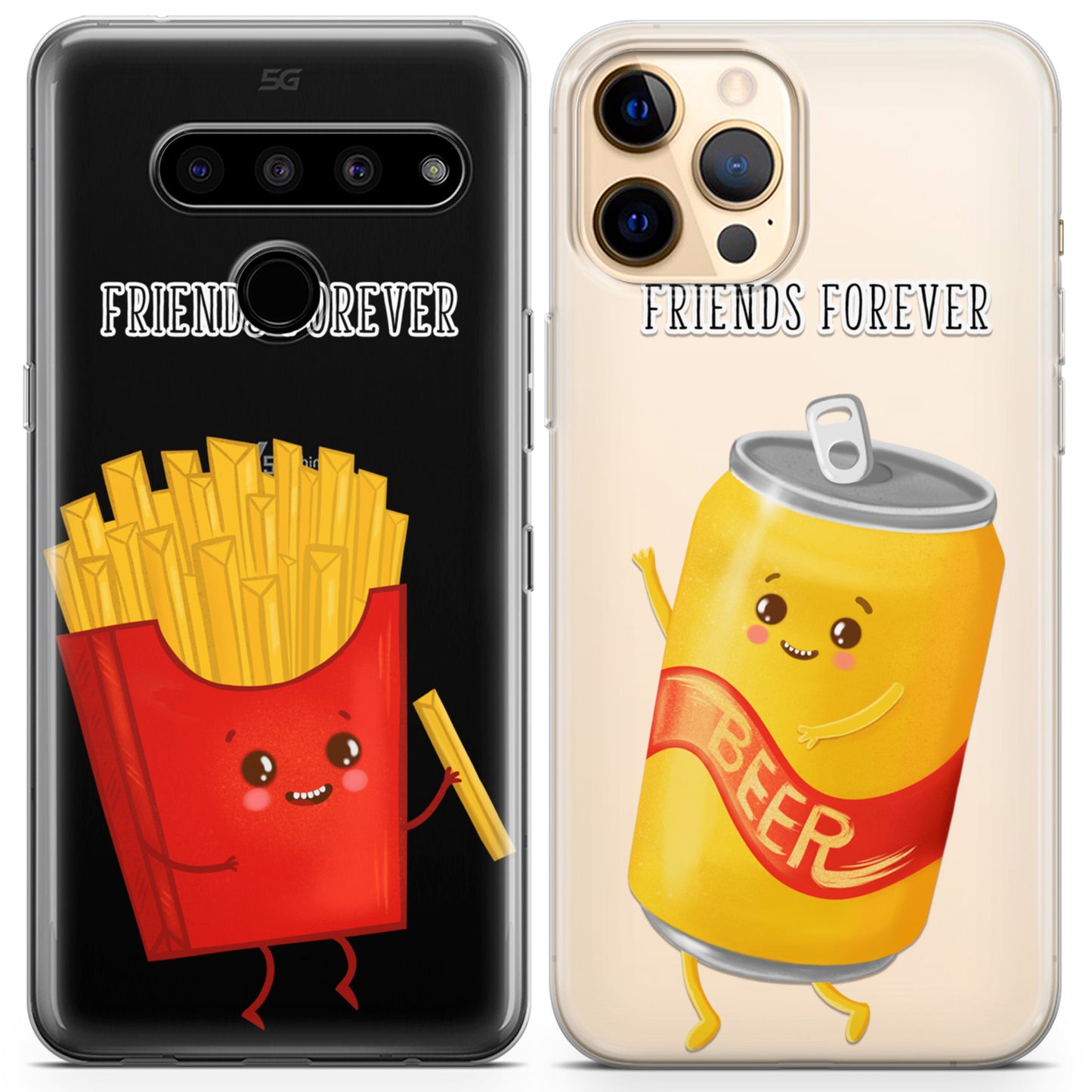 Cavka iPhone Couple Cases Beer and Fries