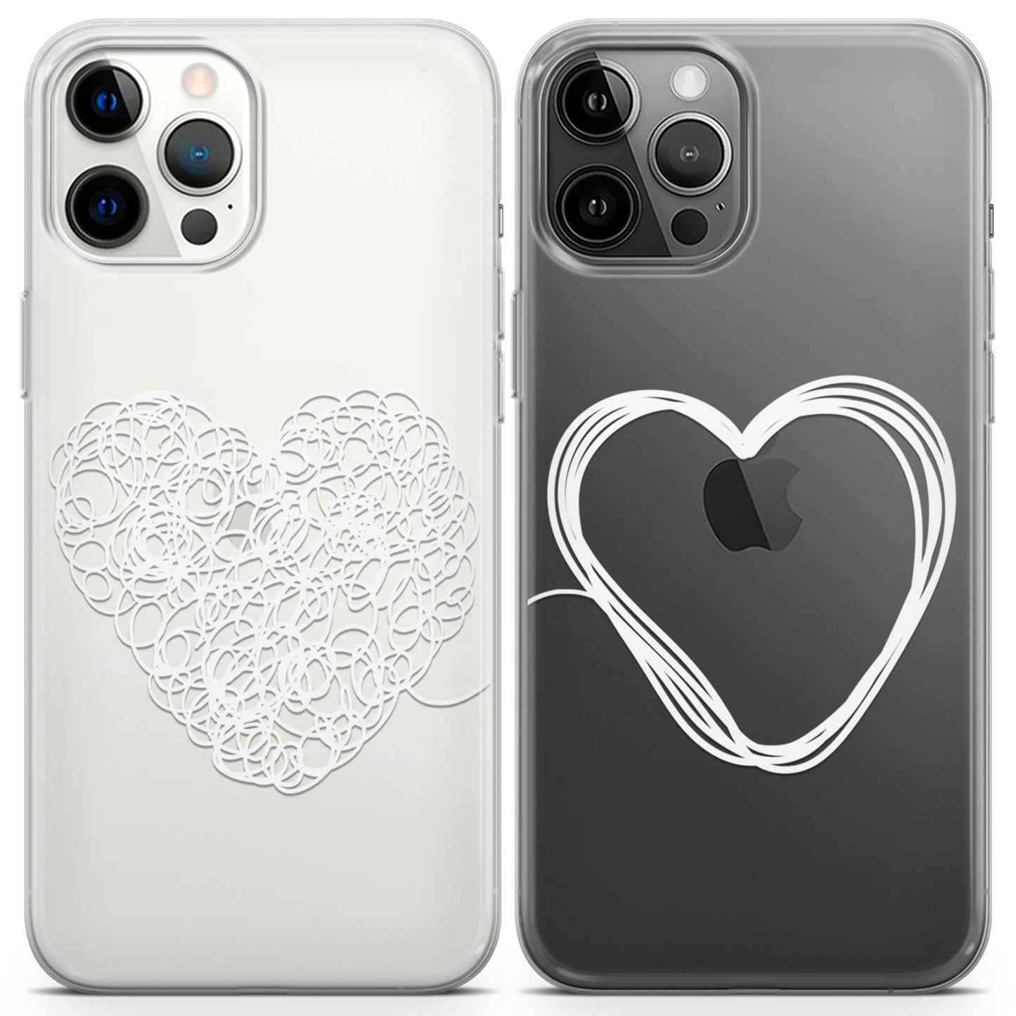 Cavka iPhone Couple Cases Heart Drawing