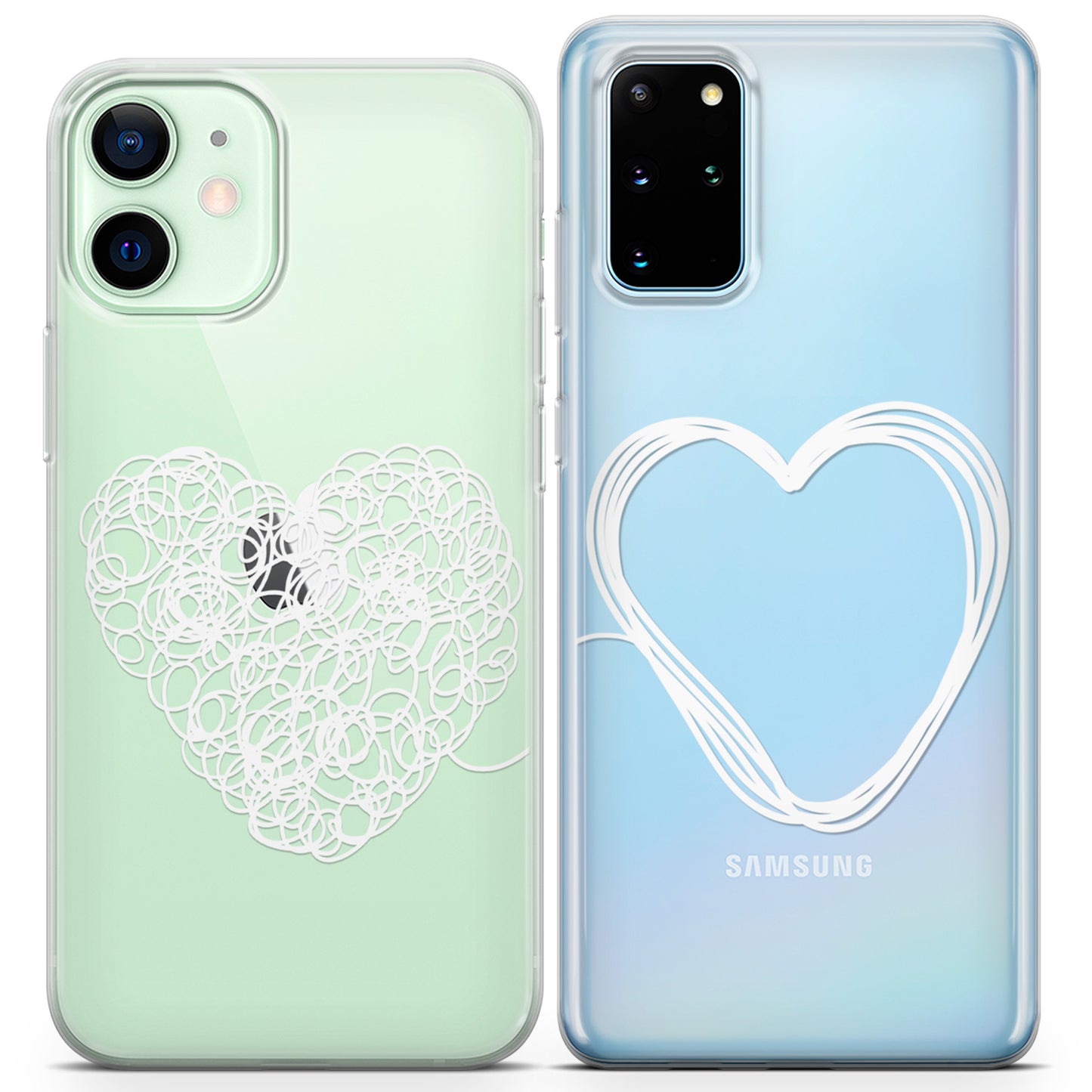 Cavka iPhone Couple Cases Heart Drawing