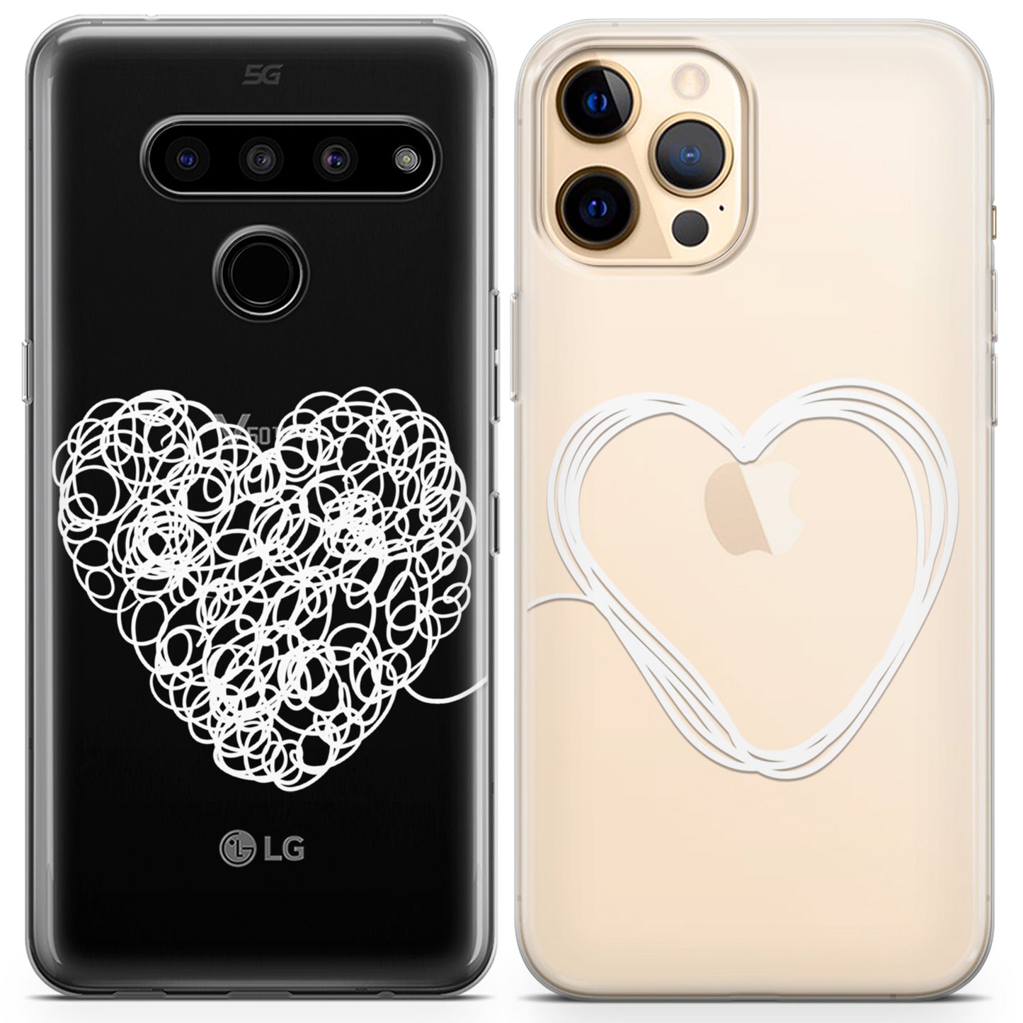 Cavka iPhone Couple Cases Heart Drawing