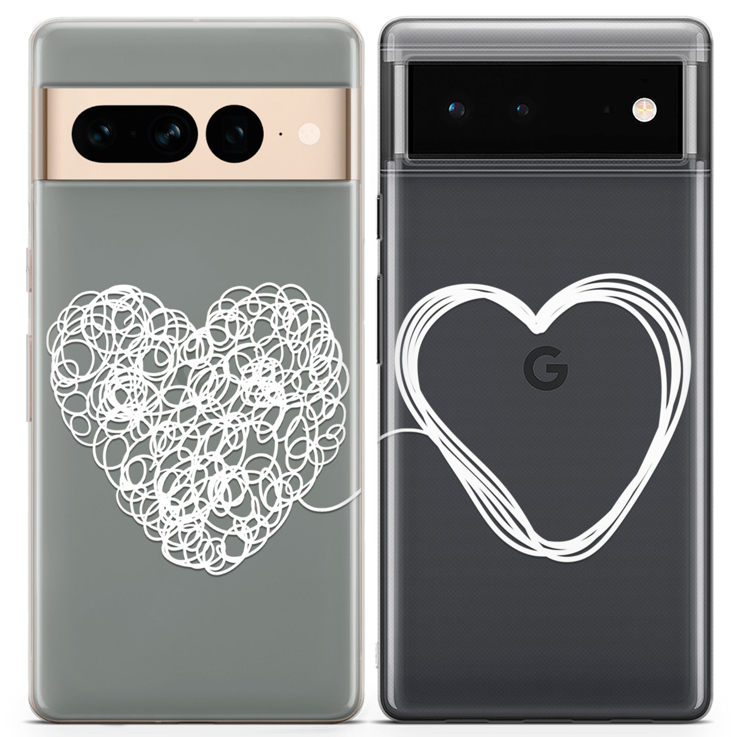 Cavka iPhone Couple Cases Heart Drawing