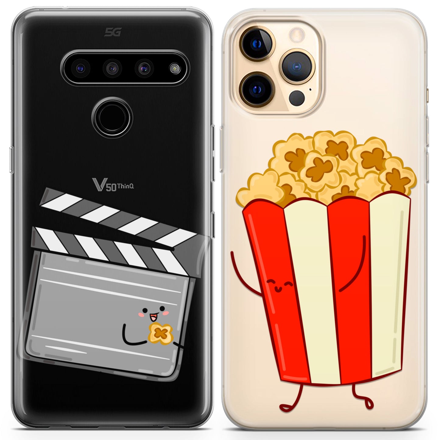 Cavka iPhone Couple Cases Cute Popcorn