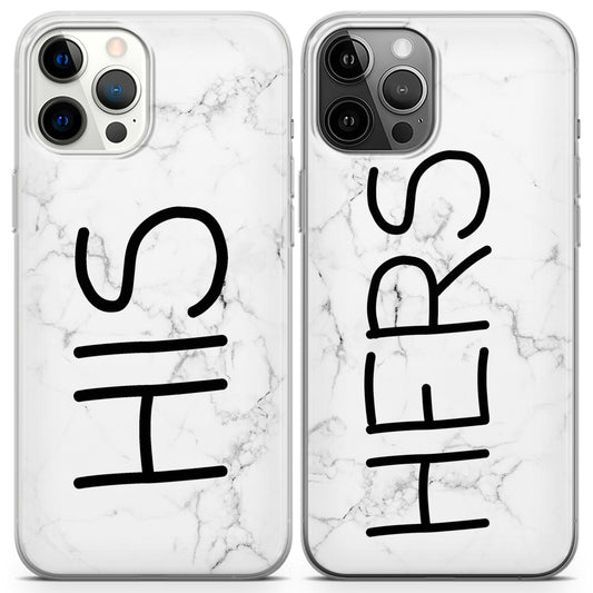 Cavka iPhone Couple Cases Marble His and Hers