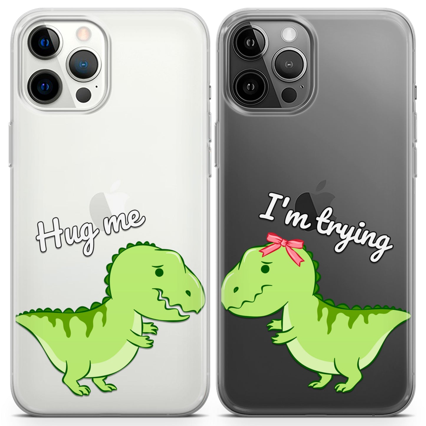 Cavka iPhone Couple Cases Funny Dinosaurs