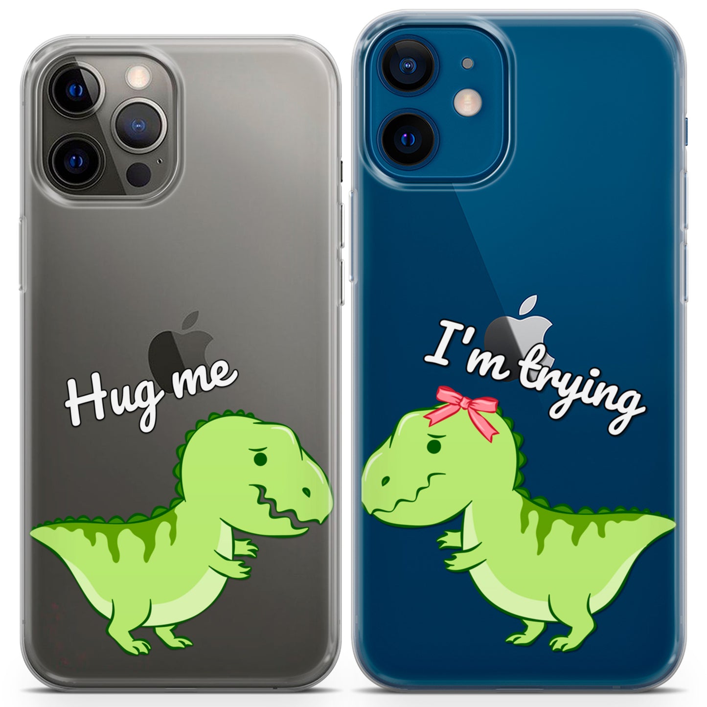 Cavka iPhone Couple Cases Funny Dinosaurs