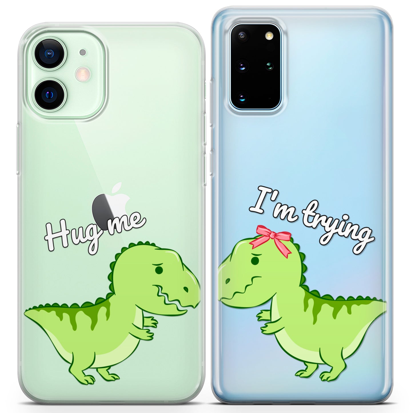 Cavka iPhone Couple Cases Funny Dinosaurs