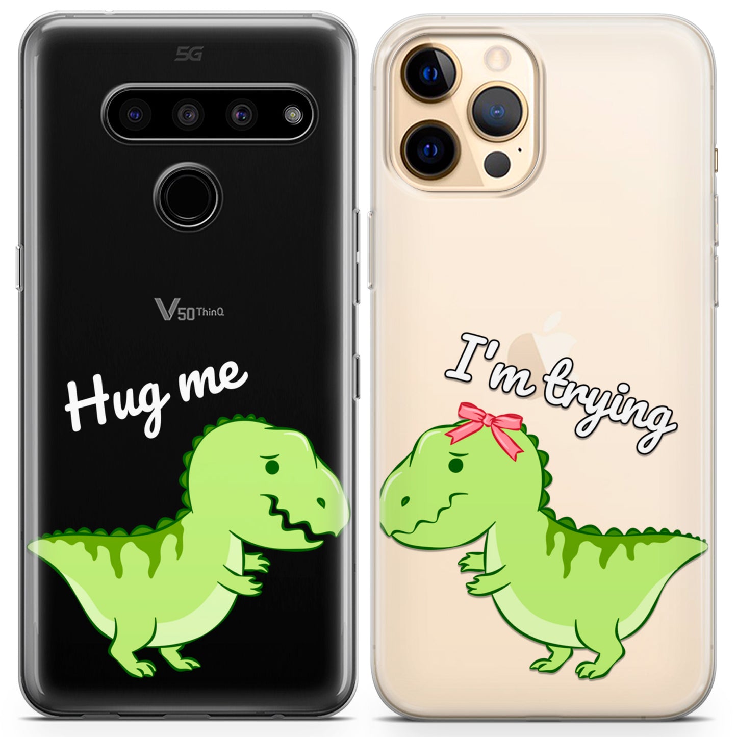 Cavka iPhone Couple Cases Funny Dinosaurs