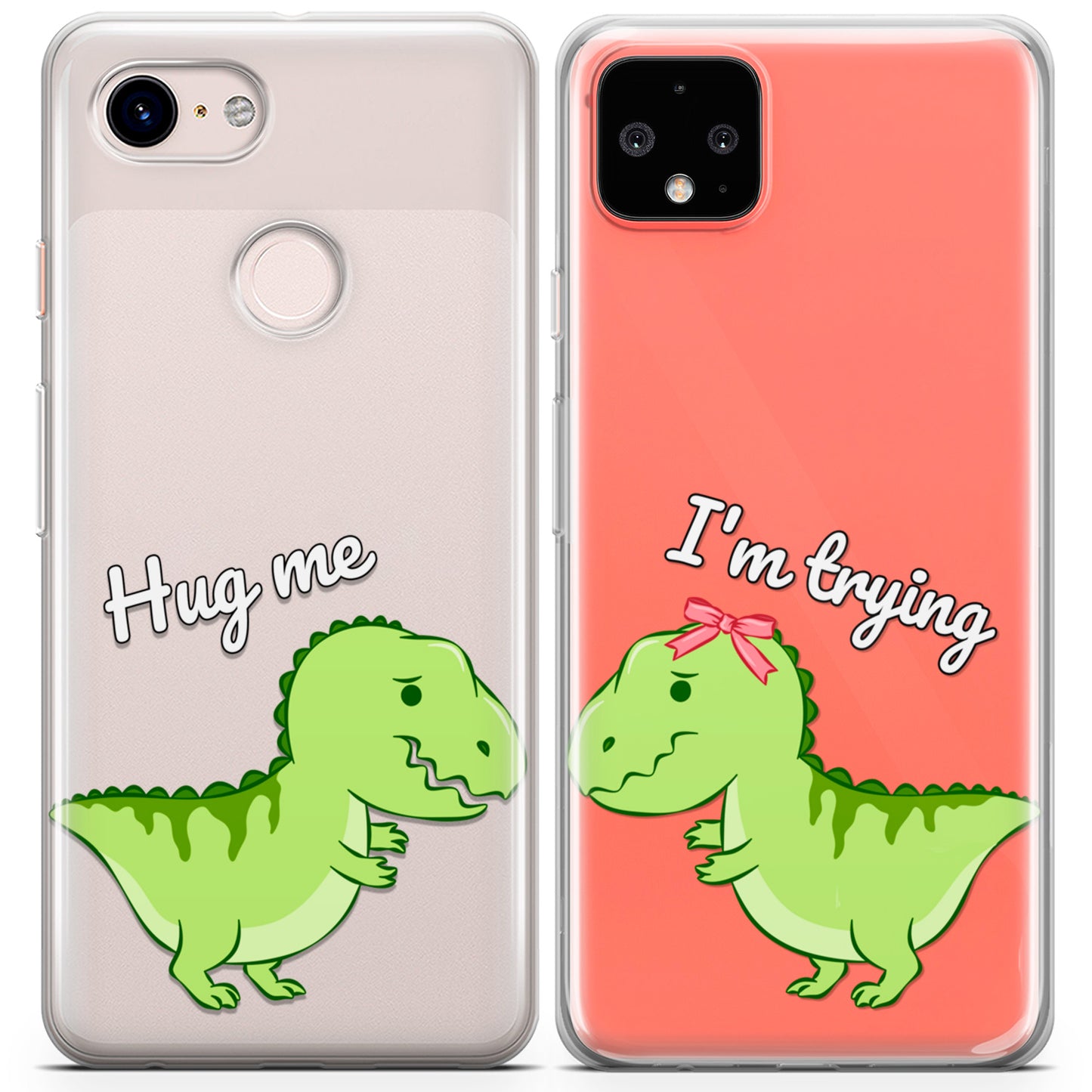 Cavka iPhone Couple Cases Funny Dinosaurs