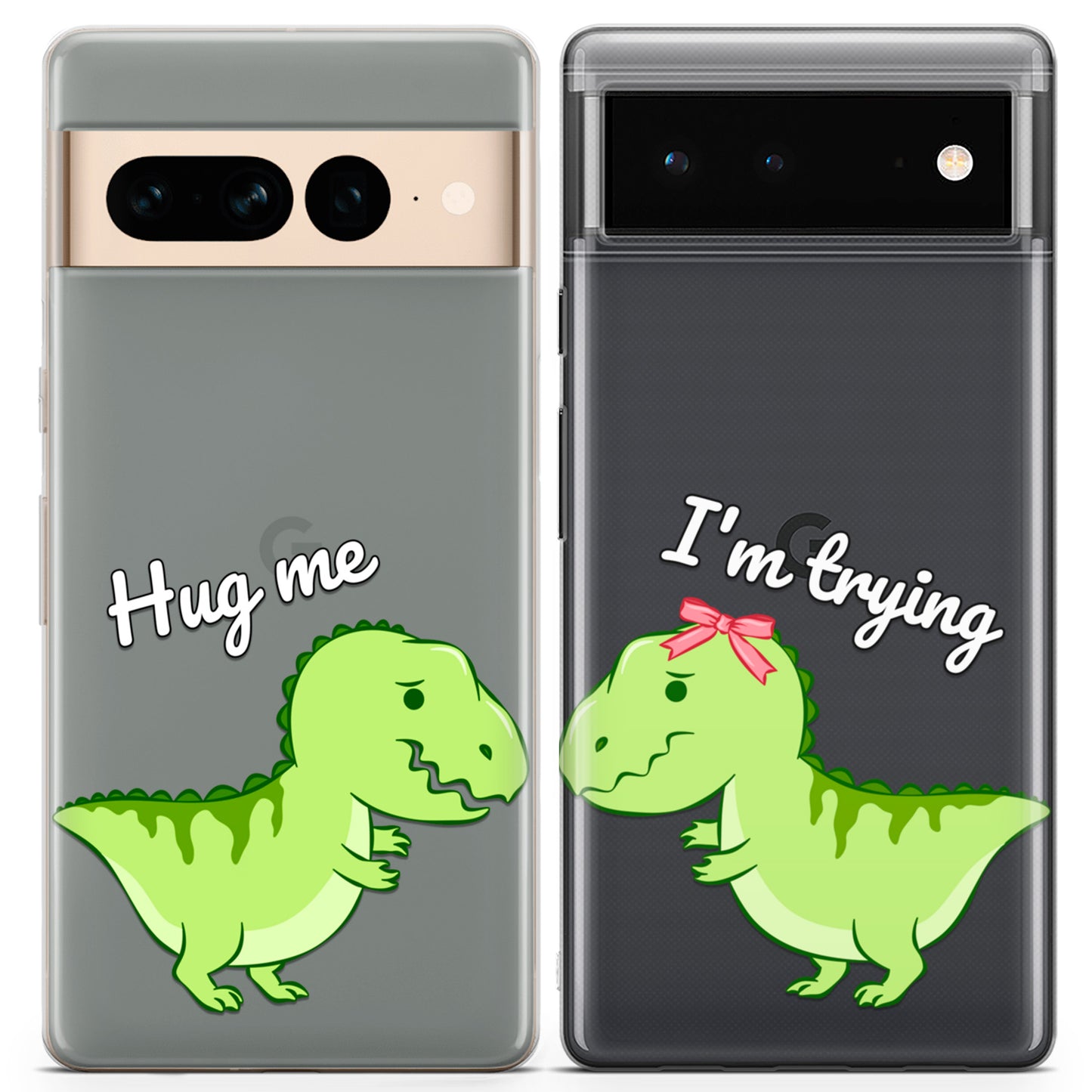 Cavka iPhone Couple Cases Funny Dinosaurs