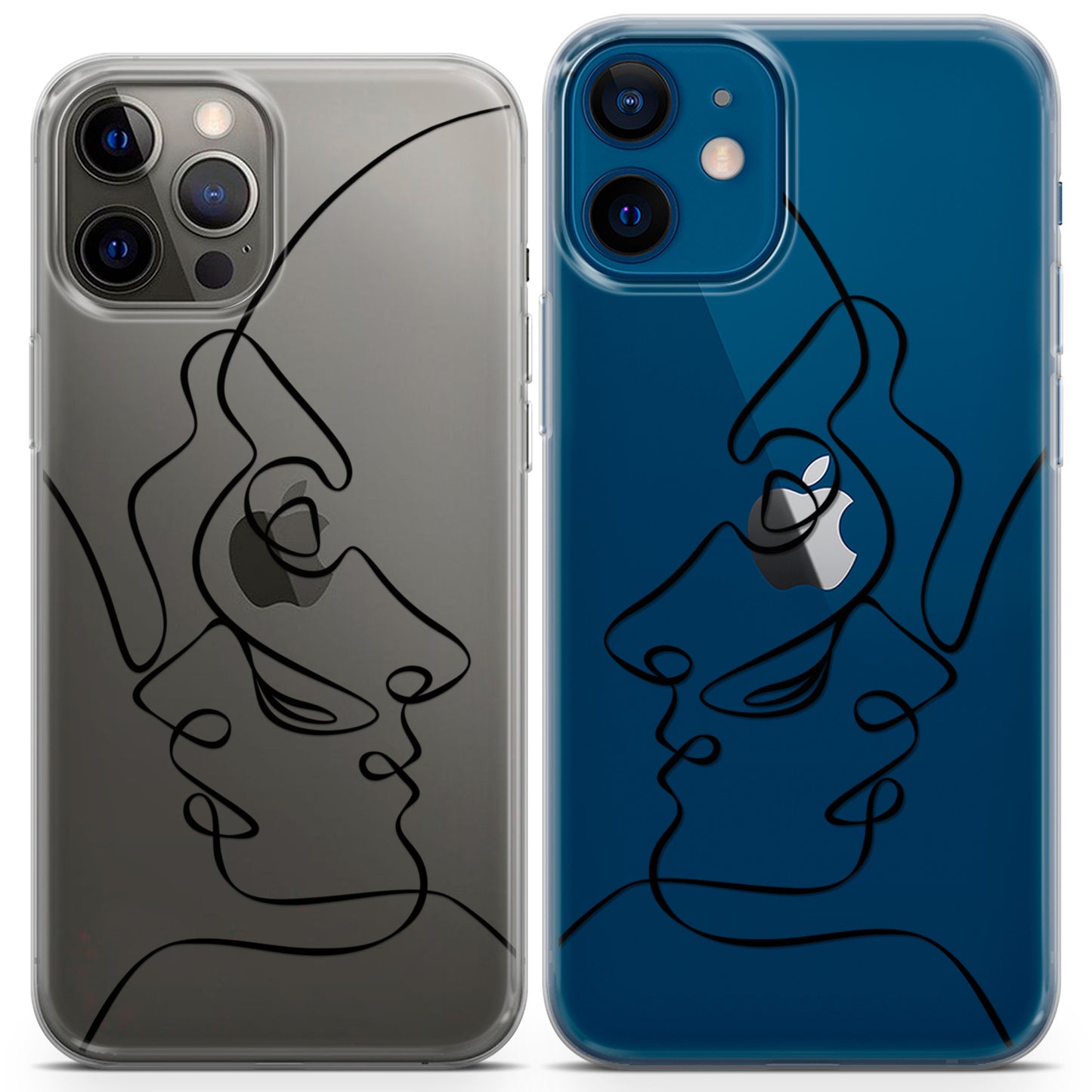 Cavka iPhone Couple Cases Outline Kiss