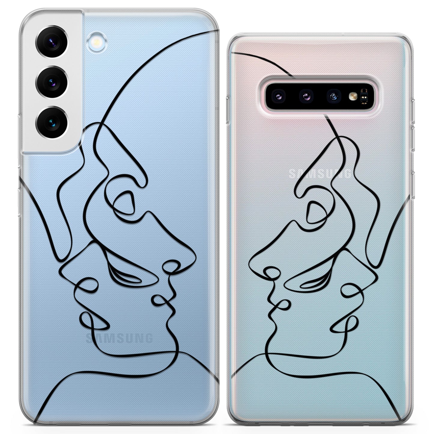 Cavka iPhone Couple Cases Outline Kiss