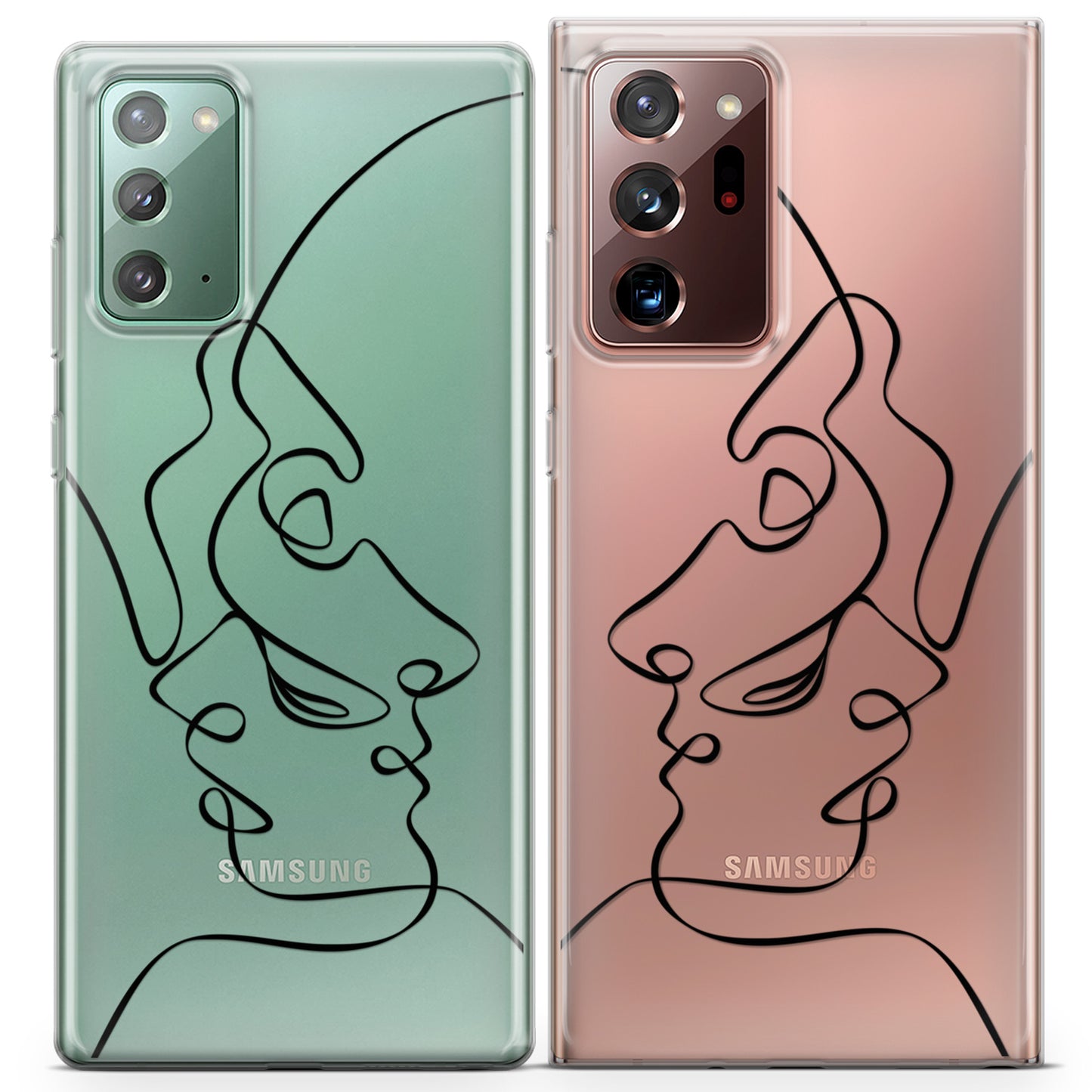 Cavka iPhone Couple Cases Outline Kiss