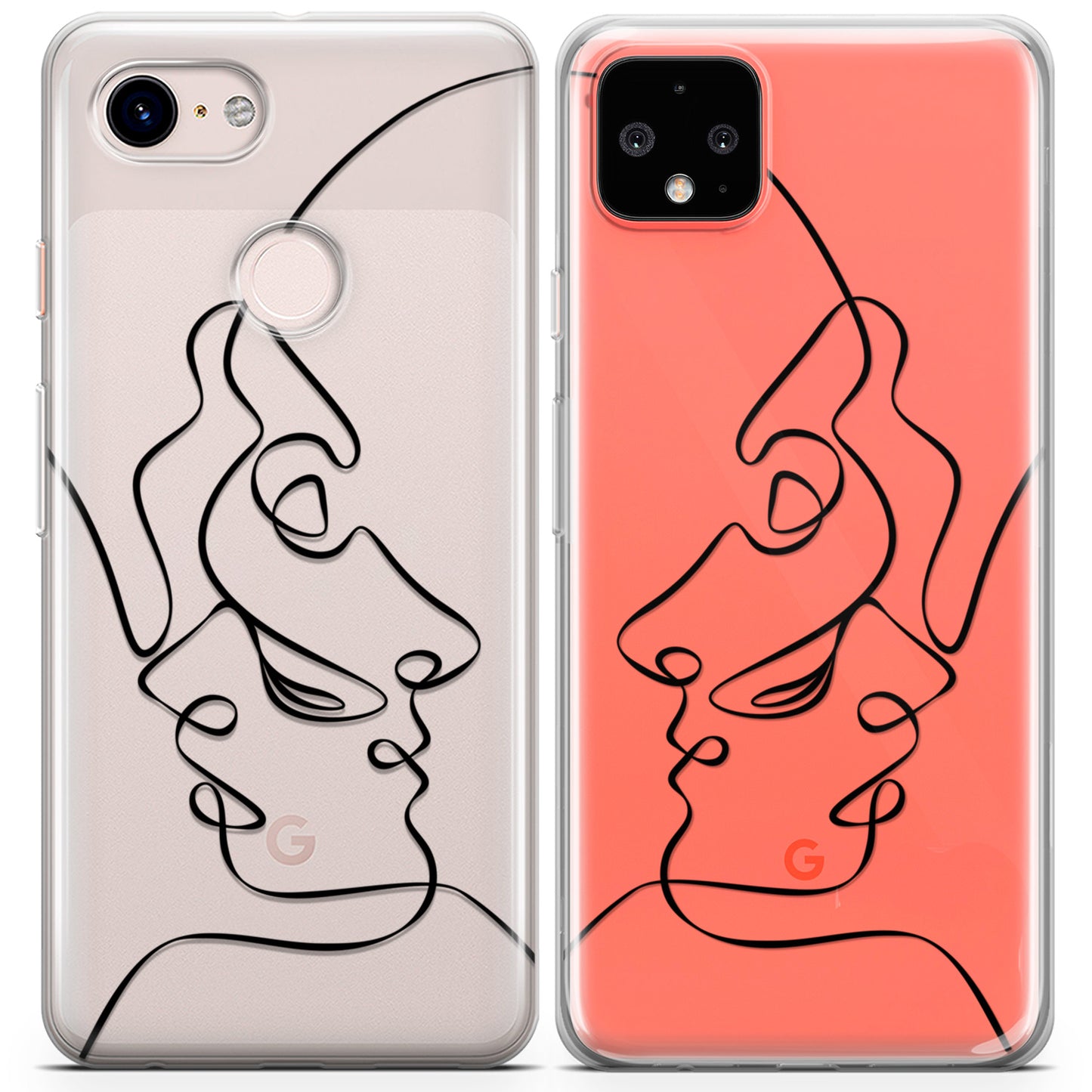 Cavka iPhone Couple Cases Outline Kiss