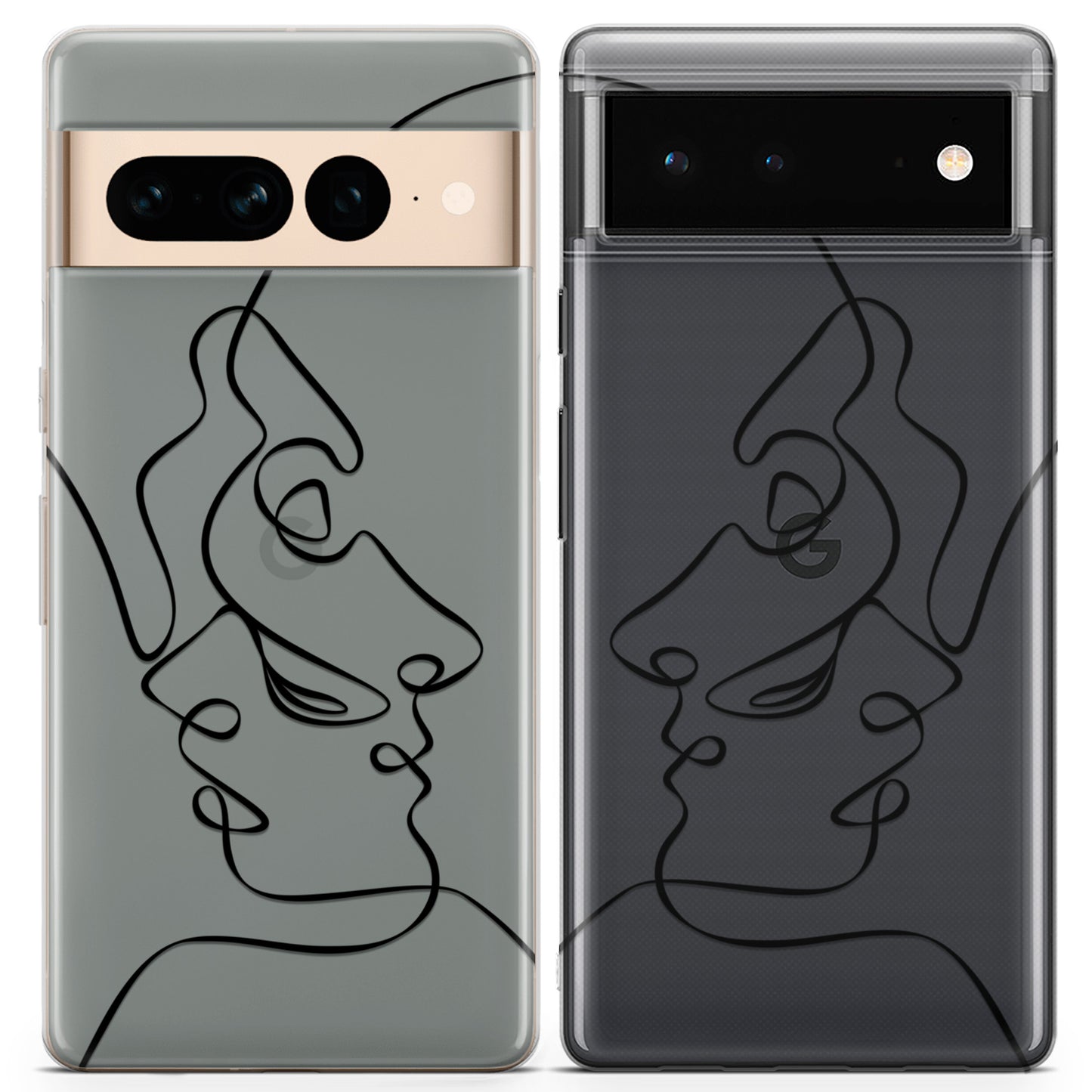 Cavka iPhone Couple Cases Outline Kiss