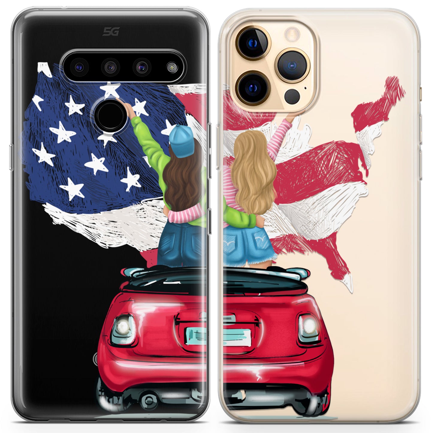 Cavka iPhone Couple Cases American Girls