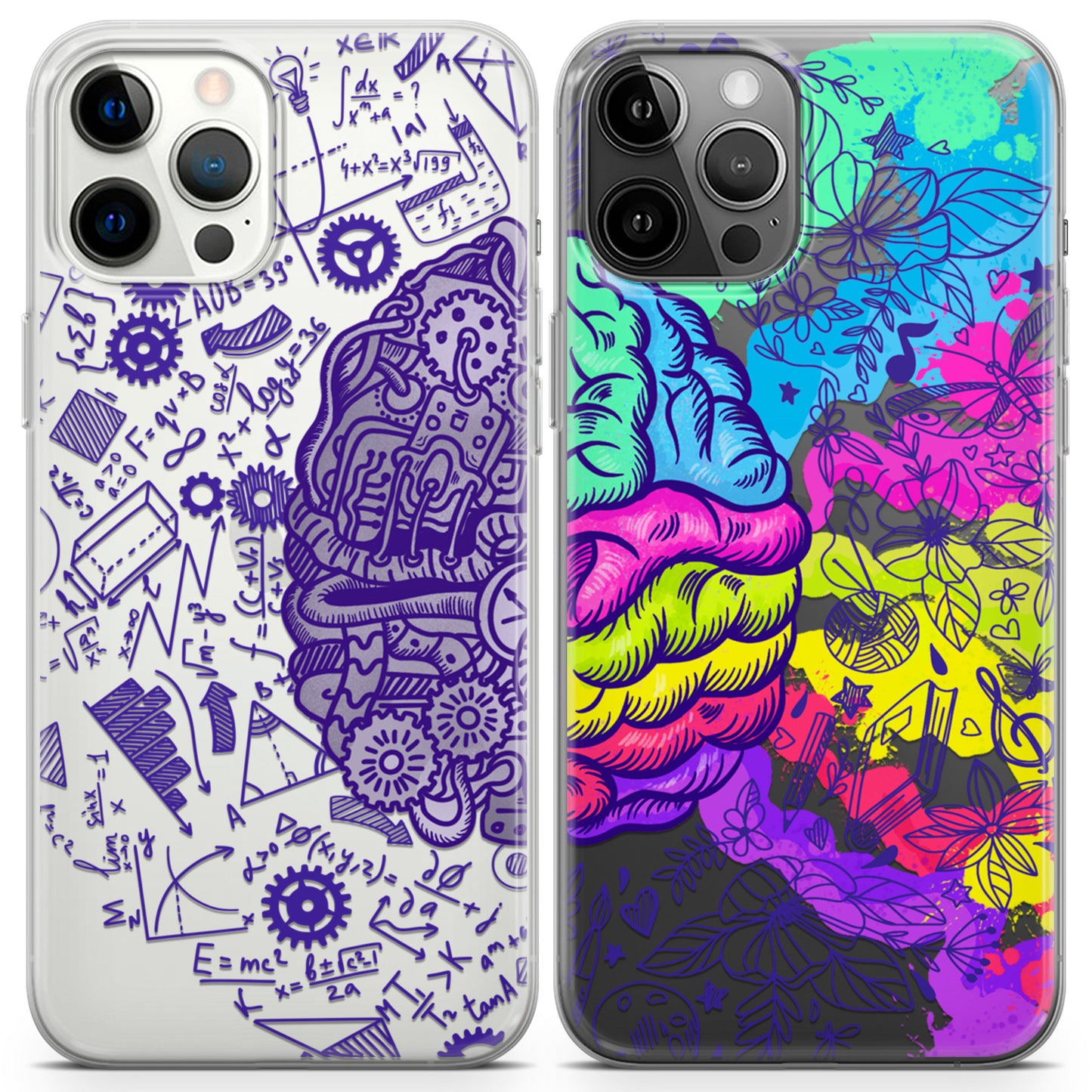 Cavka iPhone Couple Cases Brain Sides