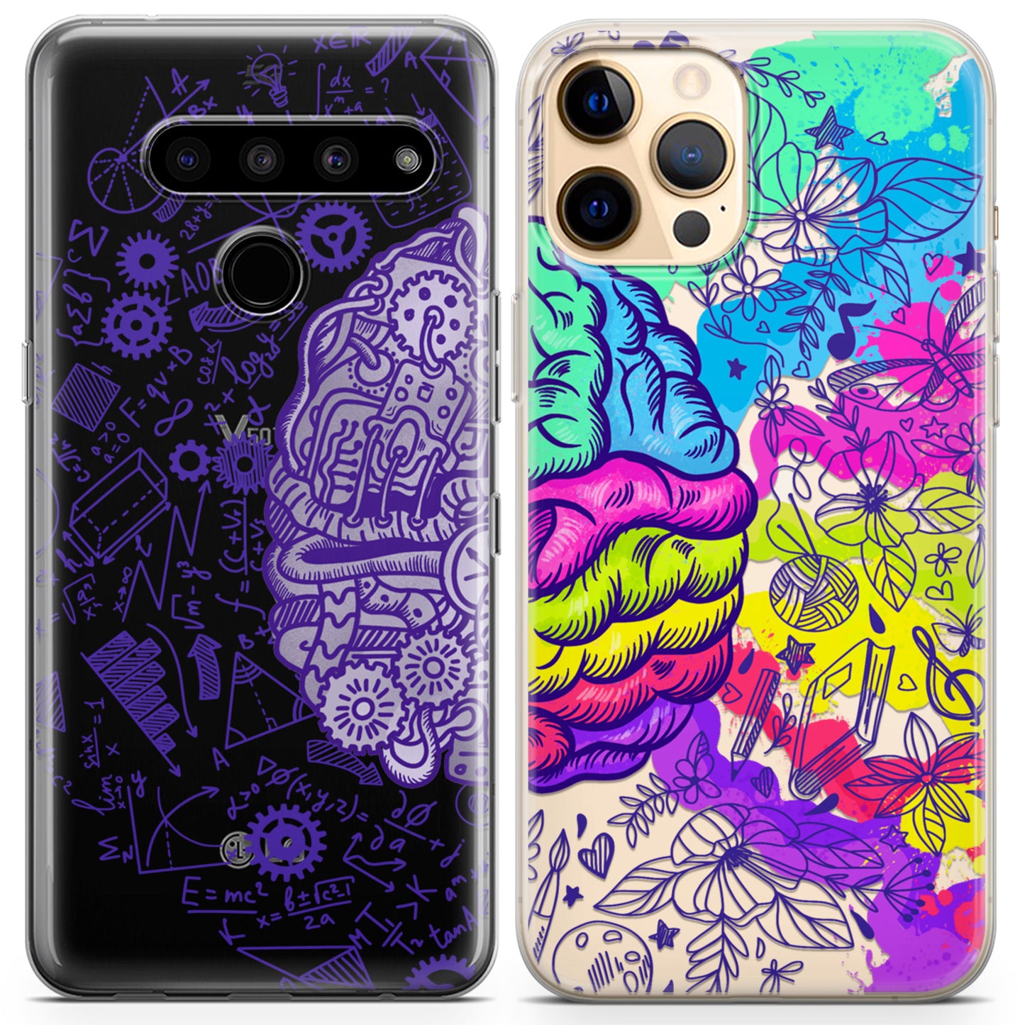 Cavka iPhone Couple Cases Brain Sides