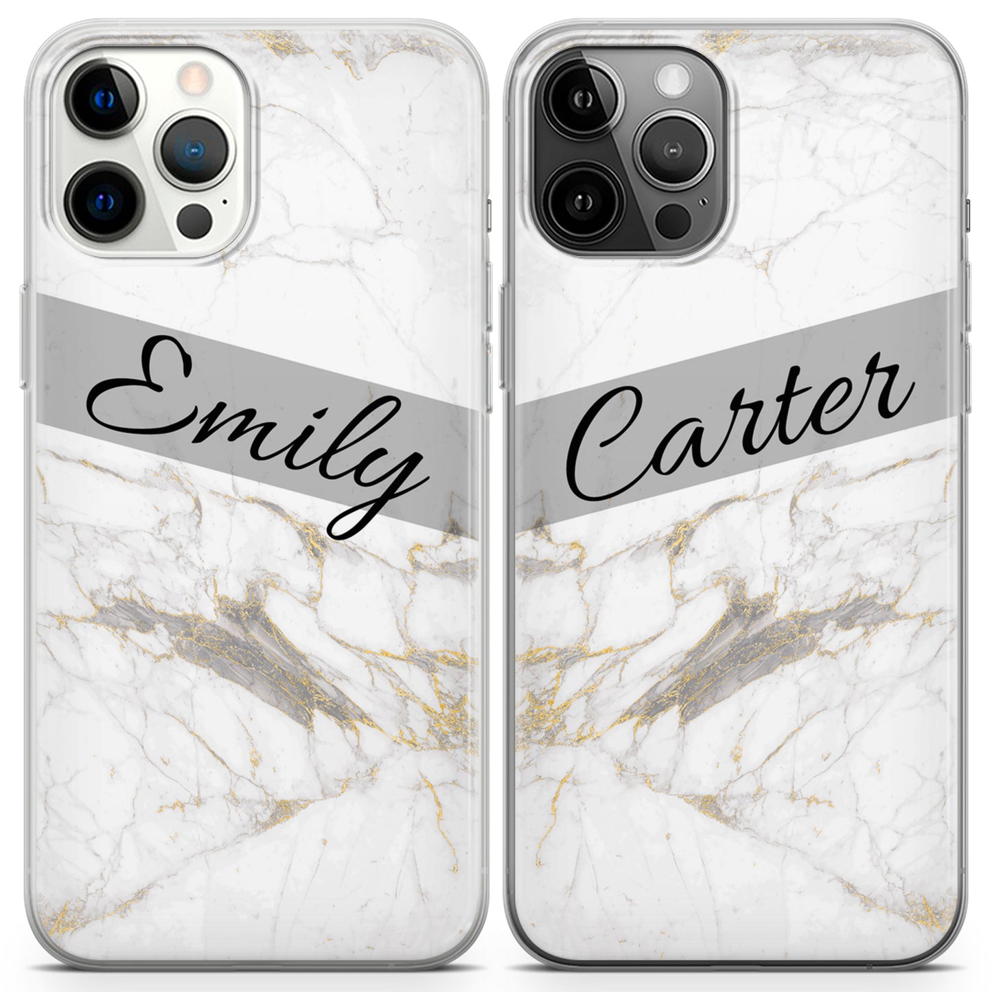 Cavka iPhone Couple Cases Marble Names