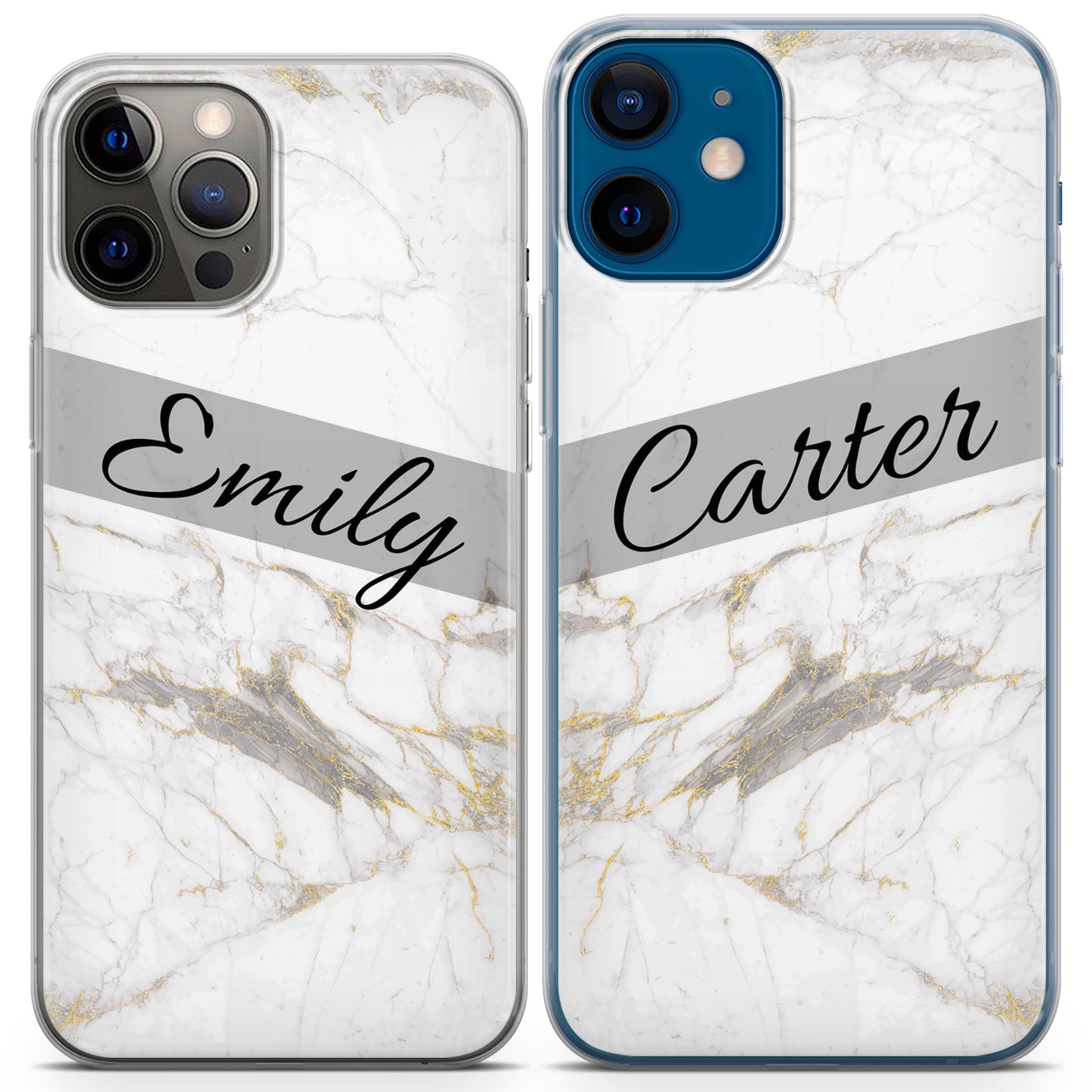 Cavka iPhone Couple Cases Marble Names