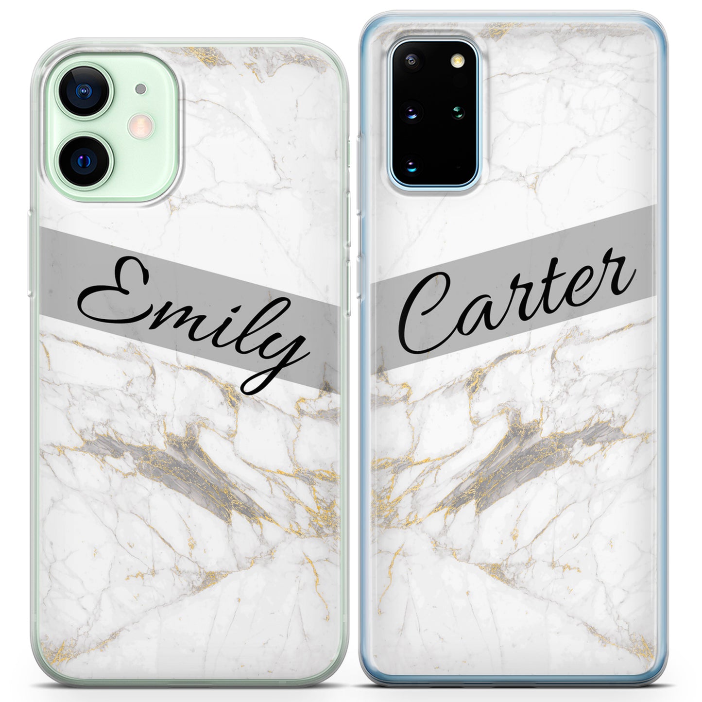 Cavka iPhone Couple Cases Marble Names