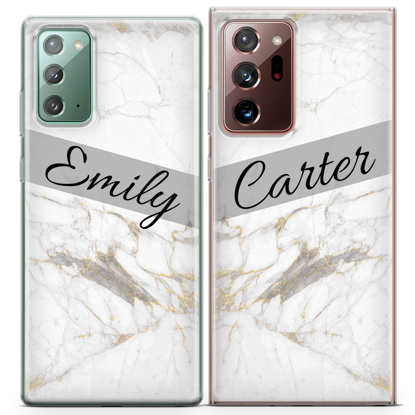 Cavka iPhone Couple Cases Marble Names