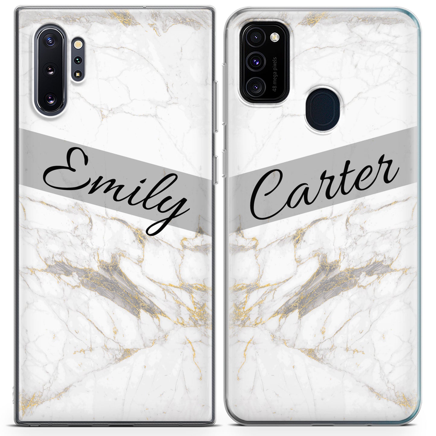 Cavka iPhone Couple Cases Marble Names